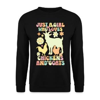 Groovy Farmer Just A Girl Who Loves Chickens And G - Unisex Sweatshirt - black - Front - Alina (178cm) & Michal (187cm)