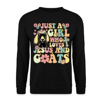 Groovy Farmer Farming Just A Girl Who Loves Jesus - Unisex Sweatshirt - black - Front - Alina (178cm) & Michal (187cm)