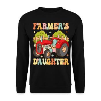 Farmer's Daughter Groovy Farming Rancher - Unisex Sweatshirt - black - Front - Alina (178cm) & Michal (187cm)