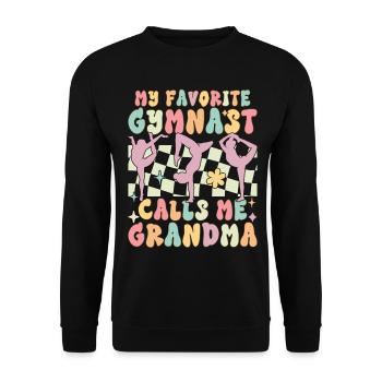 My Favorite Gymnast Calls Me Grandma Gymnastics Toch - Unisex Sweatshirt - black - Front - Alina (178cm) & Michal (187cm)