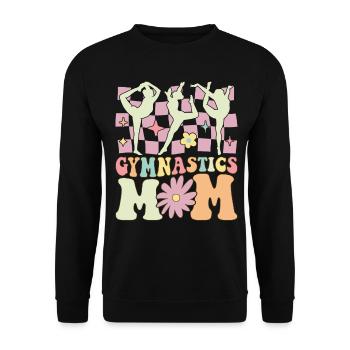 Gymnastics Mom Groovy Gymnast Acrobat - Unisex Sweatshirt - black - Front - Alina (178cm) & Michal (187cm)