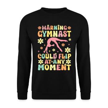 Warnung Turnerin könnte jeden Moment umkippen Groo - Unisex Pullover - Schwarz - Vorne - Alina (178cm) & Michal (187cm)