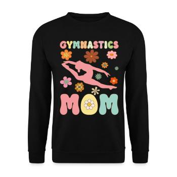 Gymnastics Mom Groovy Gymnast Acrobat - Unisex Sweatshirt - black - Front - Alina (178cm) & Michal (187cm)