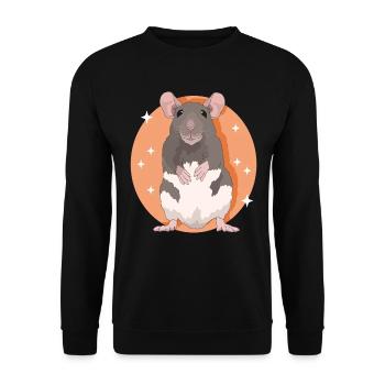 Rats, Rat Lover, Rat Owner, Gift - Unisex Sweatshirt - black - Front - Alina (178cm) & Michal (187cm)