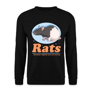 Rat Owner Rat Gift - Unisex Sweatshirt - black - Front - Alina (178cm) & Michal (187cm)