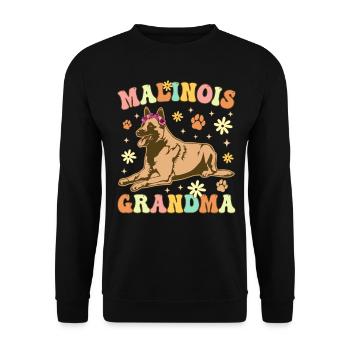 Malinois Granny Groovy Belge Malinois - Sweat-shirt Unisexe - noir - Devant - Alina (178cm) & Michal (187cm)