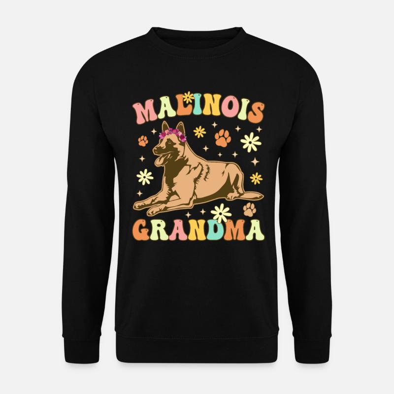 Malinois Granny Groovy Belge Malinois - Sweat-shirt Unisexe - noir