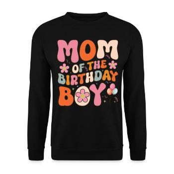 Mother Of Birthday Girl Groovy Mother Family - Unisex Sweatshirt - black - Front - Alina (178cm) & Michal (187cm)