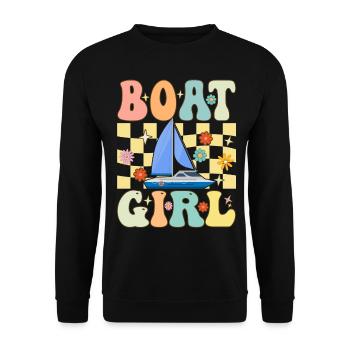 Boot Girl Groovy Boating Girl Female Boating - Unisex Sweatshirt - black - Front - Alina (178cm) & Michal (187cm)