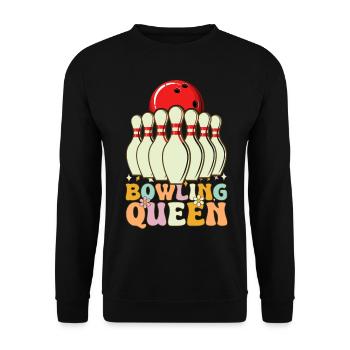 Bowling Queen Groovy Bowler - Unisex Sweatshirt - black - Front - Alina (178cm) & Michal (187cm)
