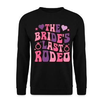 The Last Rodeo of the Bride Groovy Bridal Party Rod - Unisex Sweatshirt - black - Front - Alina (178cm) & Michal (187cm)