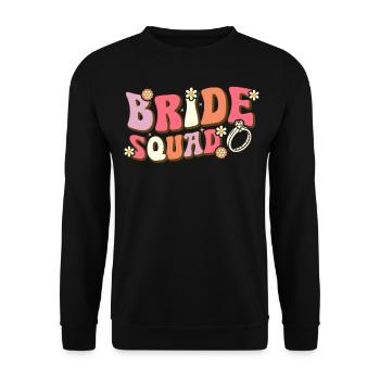 Bride Squad Groovy Brautparty Bachelorette Party - Unisex Pullover - Schwarz - Vorne - Alina (178cm) & Michal (187cm)