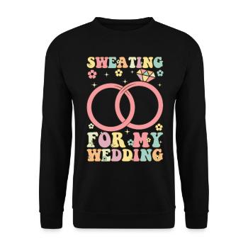 Schwitzen für meine Hochzeit Groovy Bridal Party B - Unisex Pullover - Schwarz - Vorne - Alina (178cm) & Michal (187cm)