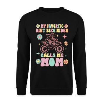 Le pilote de moto tout-terrain préféré m’appelle Mama Groovy - Sweat-shirt Unisexe - noir - Devant - Alina (178cm) & Michal (187cm)