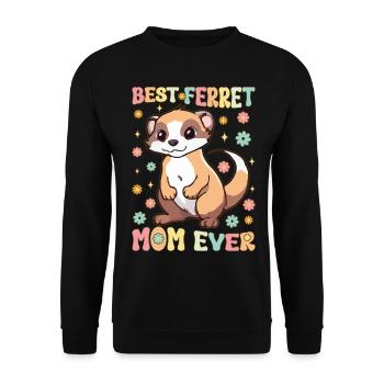 Beste Frettchen-Mutter aller Zeiten Groovy Ferret - Unisex Pullover - Schwarz - Vorne - Alina (178cm) & Michal (187cm)