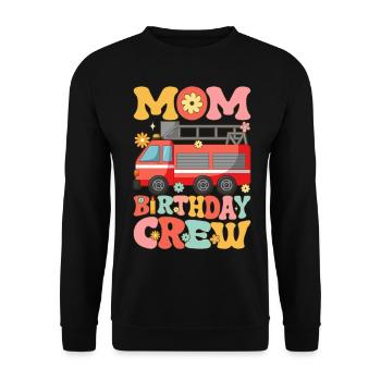 Mom Birthday Crew Firefighter Fire Fighting - Unisex Sweatshirt - black - Front - Alina (178cm) & Michal (187cm)