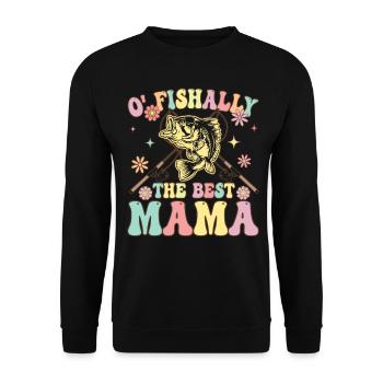 O Fishally La Meilleure Maman Groovy Fille De Pêche Fi - Sweat-shirt Unisexe - noir - Devant - Alina (178cm) & Michal (187cm)