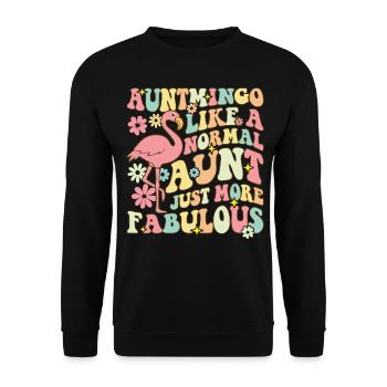 Auntmingo Like A Normal Aunt Groovy Flamingo T - Unisex Sweatshirt - black - Front - Alina (178cm) & Michal (187cm)