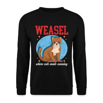 Weasel Mouse Weasel Hermännchen Gift - Unisex Sweatshirt - black - Front - Alina (178cm) & Michal (187cm)