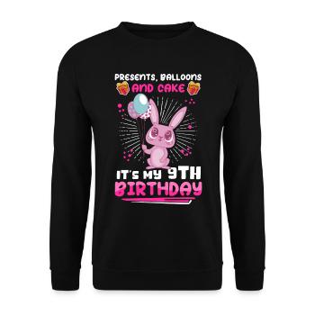 9e idée de cadeau d’anniversaire cadeau de 9 ans - Sweat-shirt Unisexe - noir - Devant - Alina (178cm) & Michal (187cm)