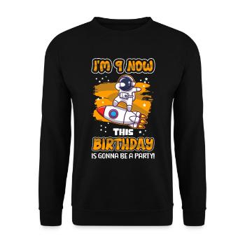 9e cadeau d’anniversaire 9 ans idée cadeau - Sweat-shirt Unisexe - noir - Devant - Alina (178cm) & Michal (187cm)