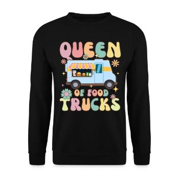 Reine des Food Trucks Groovy Foodie - Sweat-shirt Unisexe - noir - Devant - Alina (178cm) & Michal (187cm)