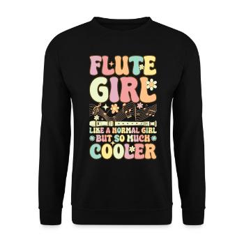 Flute Girl Like A Normal Girl Groovy Flute - Unisex Sweatshirt - black - Front - Alina (178cm) & Michal (187cm)