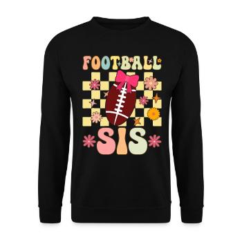 Soccer Sister Groovy Soccer Player Sister - Unisex Sweatshirt - black - Front - Alina (178cm) & Michal (187cm)