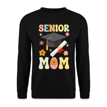 Senior Maman Groovy Graduation Diplômés Jeu De Football - Sweat-shirt Unisexe - noir - Devant - Alina (178cm) & Michal (187cm)