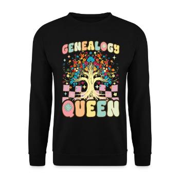 Généalogie Reine Généalogiste Groovy Ascendance - Sweat-shirt Unisexe - noir - Devant - Alina (178cm) & Michal (187cm)