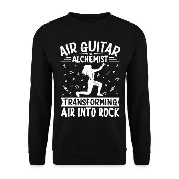 Air Guitar Alchemist Transforming Air Funny Air G - Unisex Sweatshirt - black - Front - Alina (178cm) & Michal (187cm)