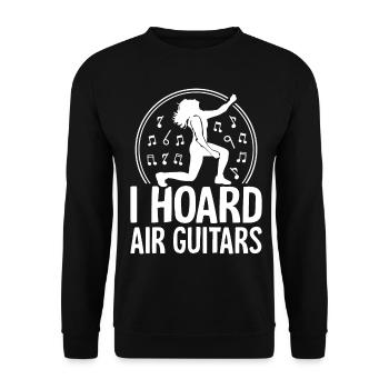 I Guard Air Guitars Guitariste Air Drôle - Sweat-shirt Unisexe - noir - Devant - Alina (178cm) & Michal (187cm)