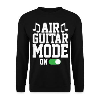 Air Guitar Mode on Funny Air Guitarist - Unisex Sweatshirt - black - Front - Alina (178cm) & Michal (187cm)