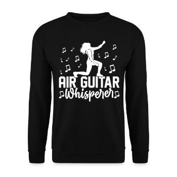 Air Guitar Whisperer Funny Air Guitarist - Unisex Sweatshirt - black - Front - Alina (178cm) & Michal (187cm)