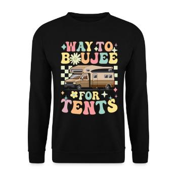 Groovy Rv Camping Glamping Way To Boujee For Tents - Unisex Sweatshirt - black - Front - Alina (178cm) & Michal (187cm)