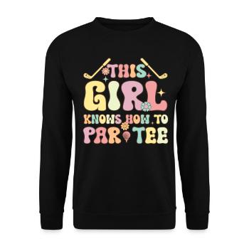Groovy Golf Girl Golfing This Girl Knows How To Pa - Unisex Pullover - Schwarz - Vorne - Alina (178cm) & Michal (187cm)