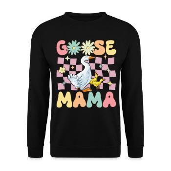 Goose Mom Groovy Goose Duck - Sweat-shirt Unisexe - noir - Devant - Alina (178cm) & Michal (187cm)