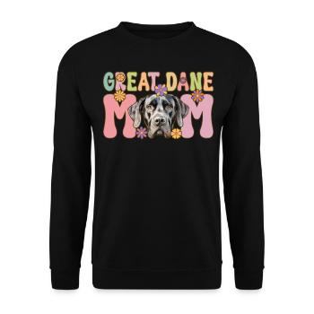 Great Dane Mom Groovy Dog Lover Dog Mom - Unisex Sweatshirt - black - Front - Alina (178cm) & Michal (187cm)