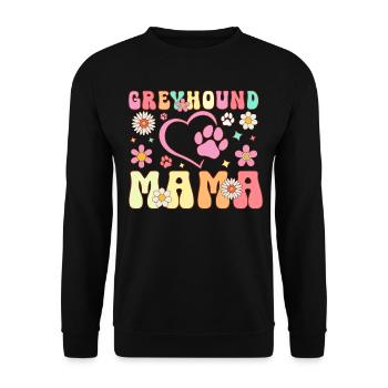 Greyhound Mom Groovy Dog Lover Dog Mom - Unisex Sweatshirt - black - Front - Alina (178cm) & Michal (187cm)