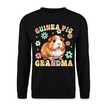 Cochon d’Inde Granny Groovy Cochon d’Inde - Sweat-shirt Unisexe - noir - Devant - Alina (178cm) & Michal (187cm)