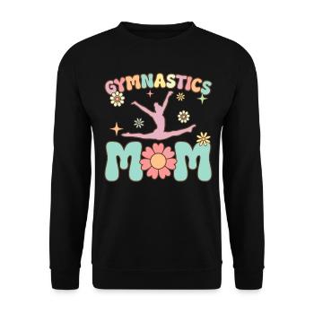 Gymnastics Mom Groovy Gymnast Acrobat - Unisex Sweatshirt - black - Front - Alina (178cm) & Michal (187cm)