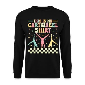 Groovy Gymnastik Turner Akrobat Dies ist mein Cart - Unisex Pullover - Schwarz - Vorne - Alina (178cm) & Michal (187cm)