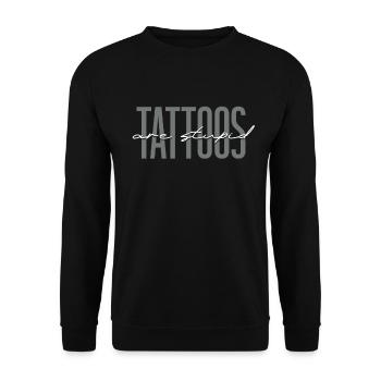 Les tatouages sont stupides drôles anti-tatouage - Sweat-shirt Unisexe - noir - Devant - Alina (178cm) & Michal (187cm)
