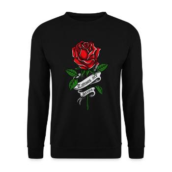 Les tatouages sont stupides drôles anti-tatouage rose - Sweat-shirt Unisexe - noir - Devant - Alina (178cm) & Michal (187cm)