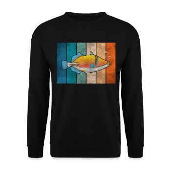 Humuhumunukunukuapua'a Hawaiianischer Riff-Drücker - Unisex Pullover - Schwarz - Vorne - Alina (178cm) & Michal (187cm)