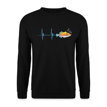 Humuhumunukunukuapua'a Hawaii-Riff-Drückerfisch - Unisex Pullover - Schwarz - Vorne - Alina (178cm) & Michal (187cm)