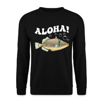 Humuhumunukunukuapua'a Hawaiianischer Riff-Drücker - Unisex Pullover - Schwarz - Vorne - Alina (178cm) & Michal (187cm)
