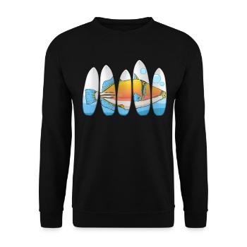 Humuhumunukunukuapua’a pousseur de récif hawaïen - Sweat-shirt Unisexe - noir - Devant - Alina (178cm) & Michal (187cm)