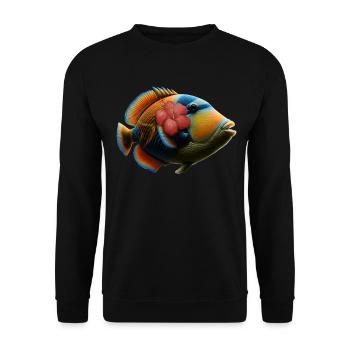 Humuhumunukunukuapua'a Hawaii-Riff-Drückerfisch - Unisex Pullover - Schwarz - Vorne - Alina (178cm) & Michal (187cm)
