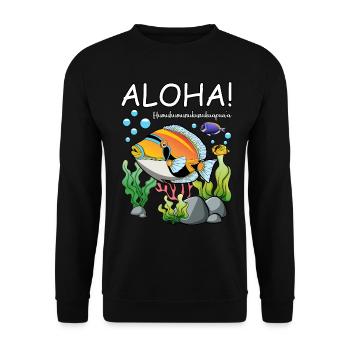Humuhumunukunukuapua'a Hawaiian Reef Pusher - Unisex Sweatshirt - black - Front - Alina (178cm) & Michal (187cm)